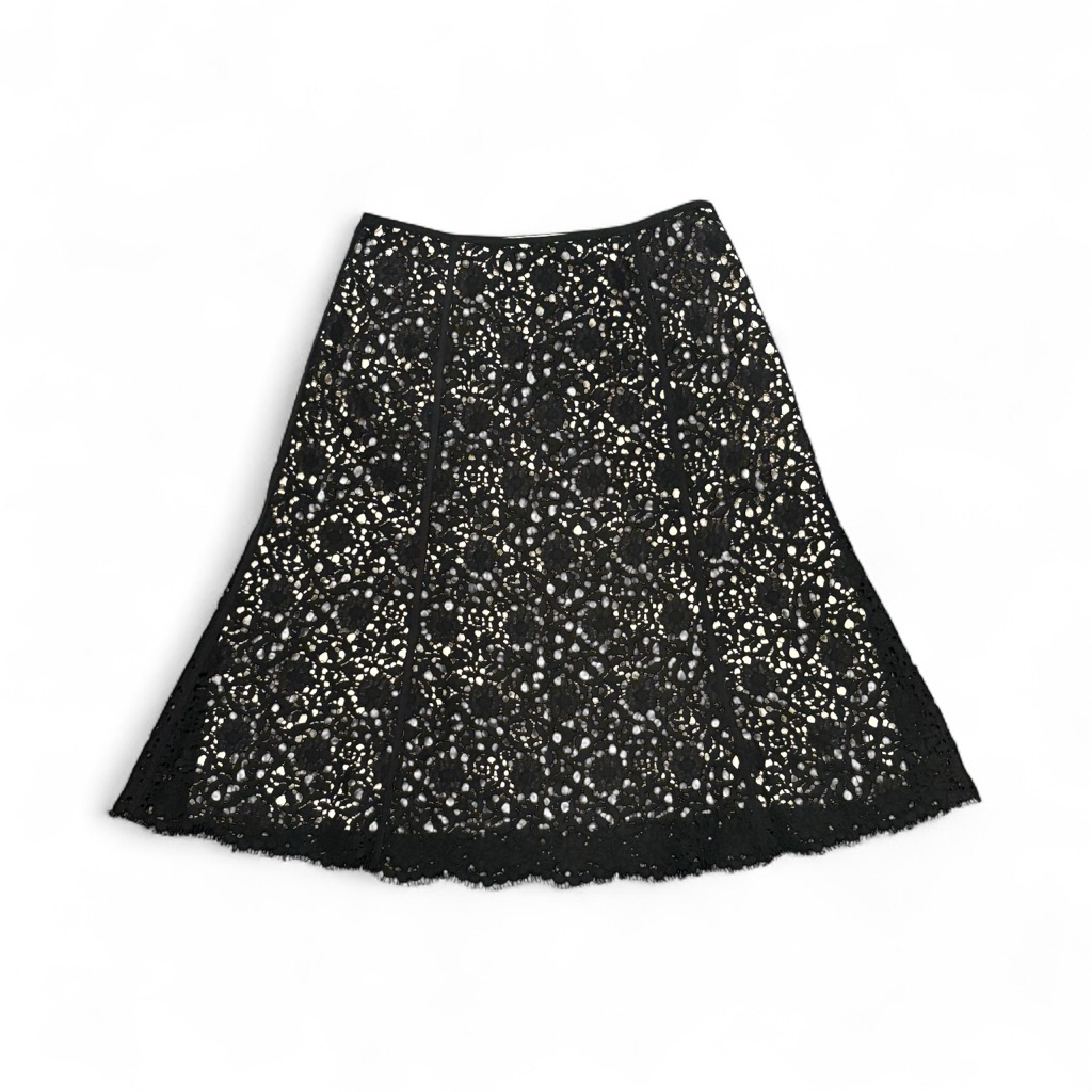 Carlisle Black And Pink/Cream Lace Overlay Skirt. Size 6
